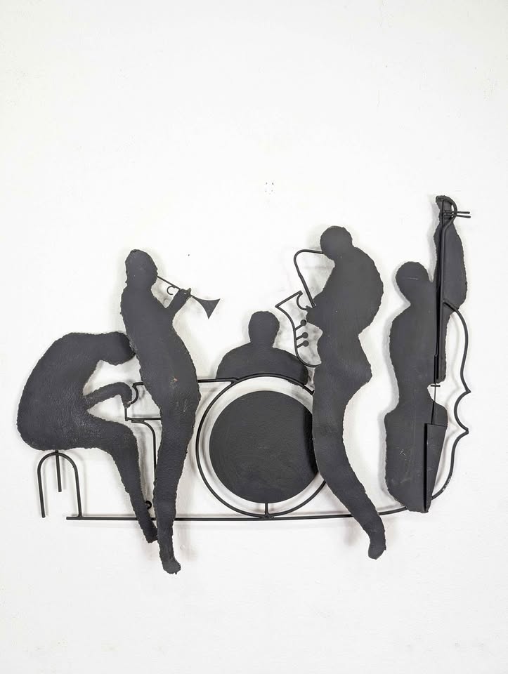 Large Vintage Jazz Quintet Metal Sculpture by Curtis Jere
