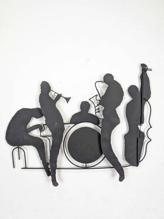 Large Vintage Jazz Quintet Metal Sculpture by Curtis Jere