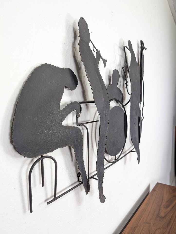 Large Vintage Jazz Quintet Metal Sculpture by Curtis Jere