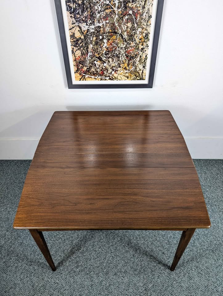 Beautiful MCM American Walnut Console Dining Table by Extensole