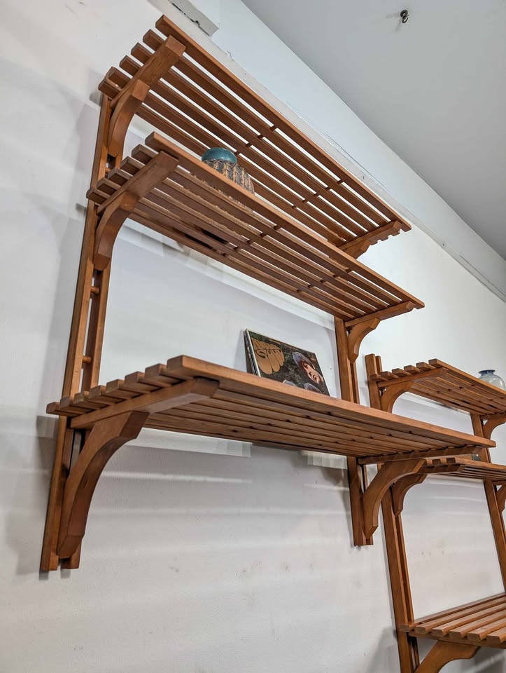 Danish Modern MCM Modular Teak Wall Shelf Unit