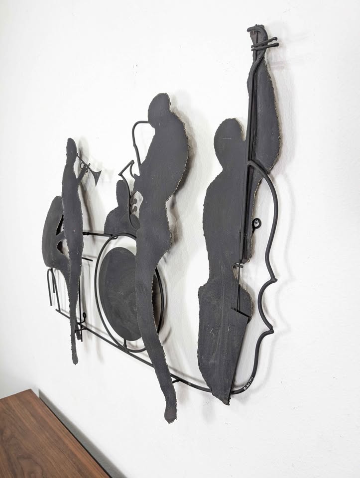 Large Vintage Jazz Quintet Metal Sculpture by Curtis Jere