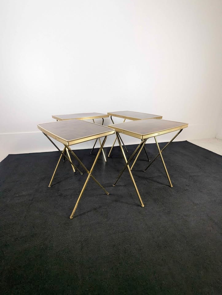 Vintage MCM TV Trays with Rolling stand by Cal Dak