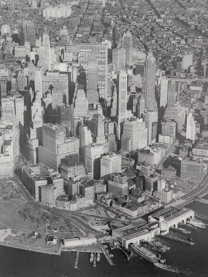 Large Framed Black & White Photography Print of 1960's Manhattan