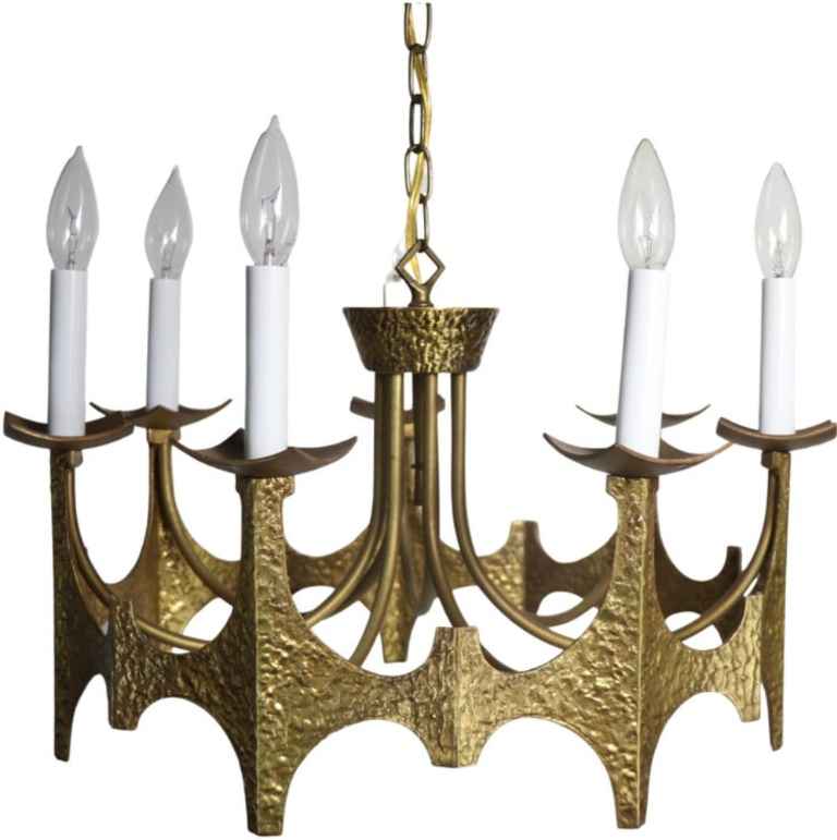 MCM Vintage Brutalist Chandelier by Moe Bridges