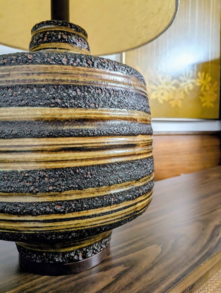 Beautiful Large MCM Vintage Pottery Table Lamp