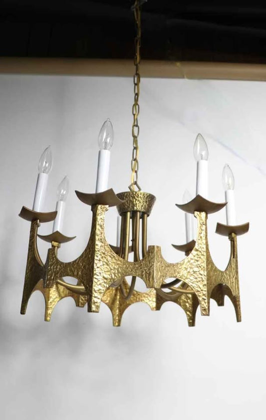 MCM Vintage Brutalist Chandelier by Moe Bridges
