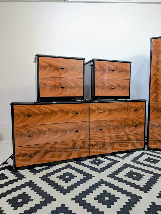 Lacquered Vintage Italian Art Deco 6 Piece King Bedroom Set