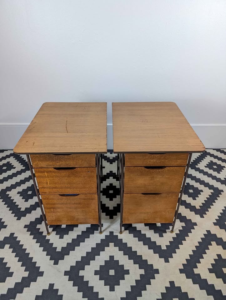 MCM Pair of George Nelson Style Architectural Cabinets by Vista of California