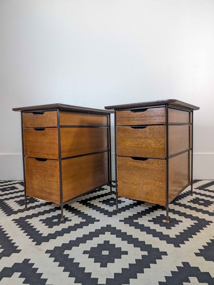 MCM Pair of George Nelson Style Architectural Cabinets by Vista of California