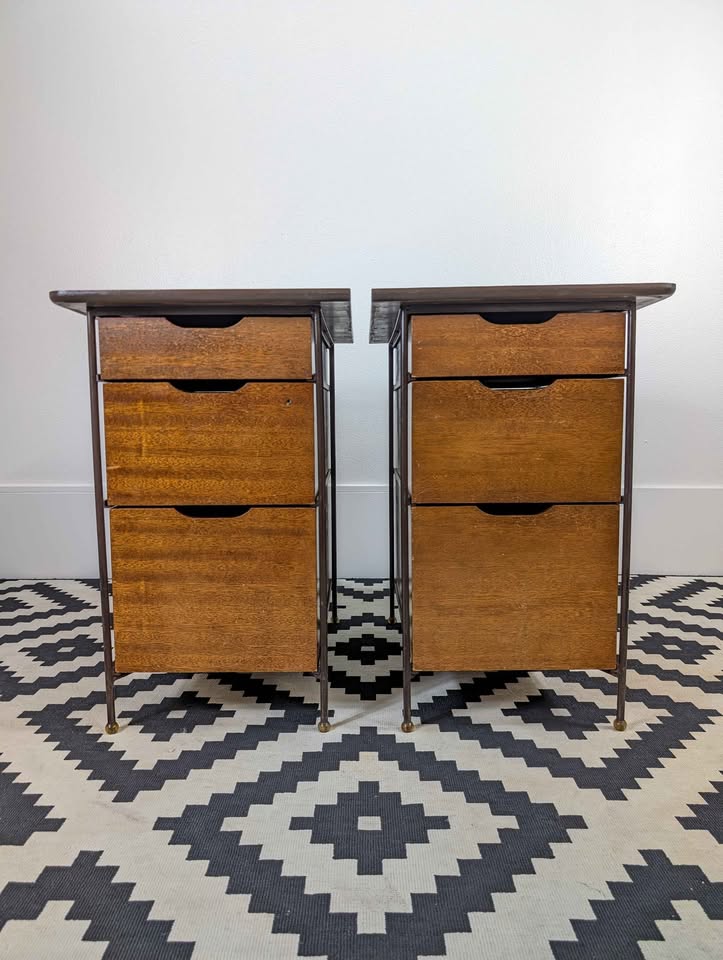 MCM Pair of George Nelson Style Architectural Cabinets by Vista of California