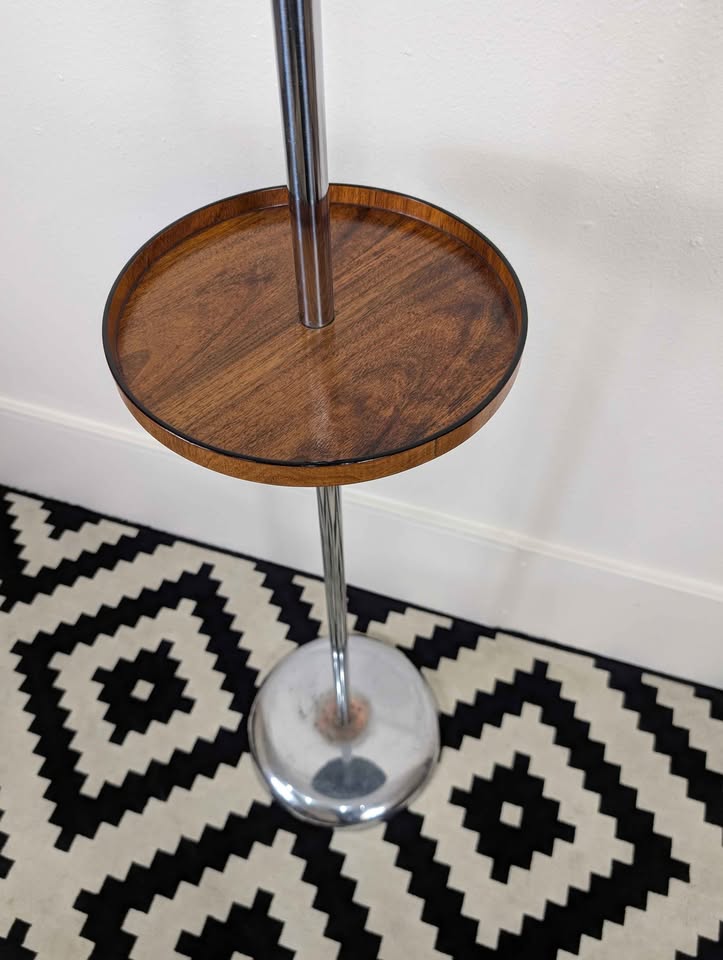 MCM Bauhaus Style Chrome & Rosewood Coat Rack Hanger