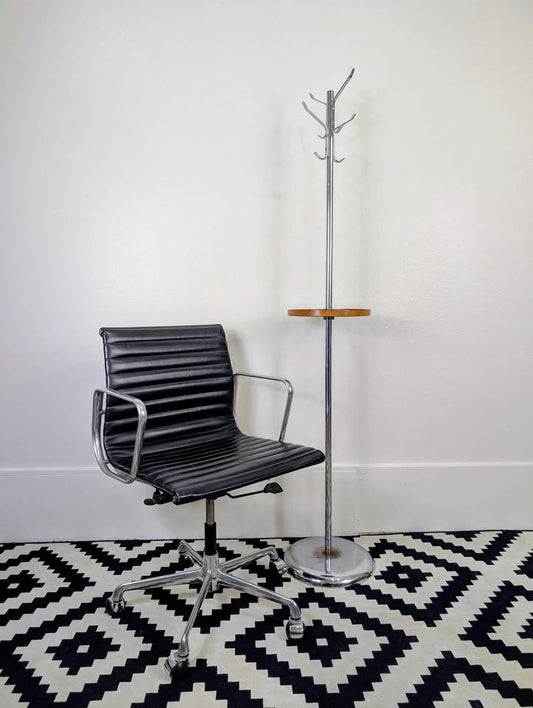 MCM Bauhaus Style Chrome & Rosewood Coat Rack Hanger