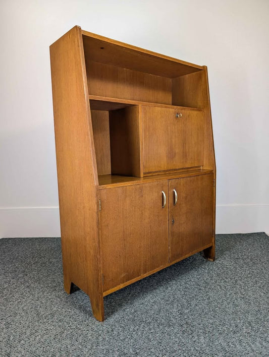 MCM Danish Modern Teak Dry Bar / Bookcase & Storage Cabinet