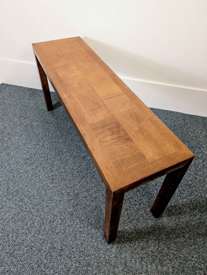 MCM American Walnut Rectangular Console Table by Lane