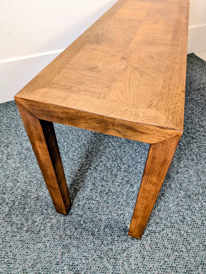 MCM American Walnut Rectangular Console Table by Lane