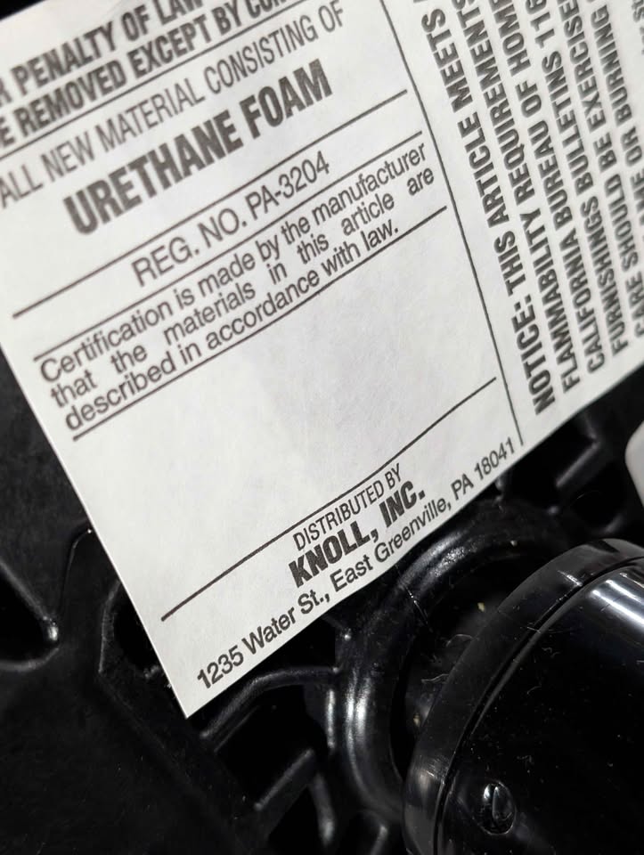 Black Regeneration Desk Task Chair by Knoll