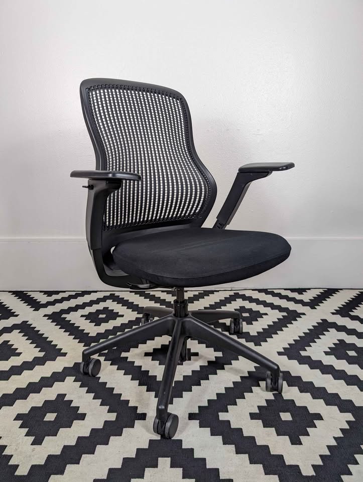 Black Regeneration Desk Task Chair by Knoll