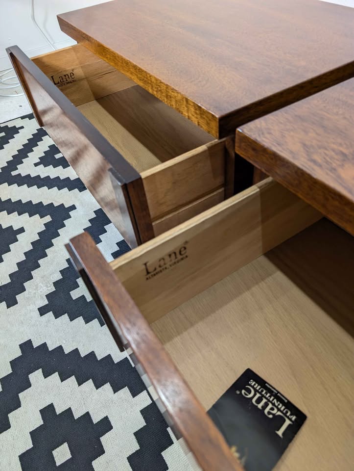 MCM Pair of American Walnut Nightstands by Lane