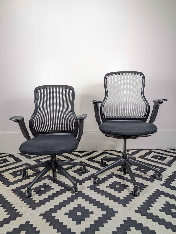 Black Regeneration Desk Task Chair by Knoll