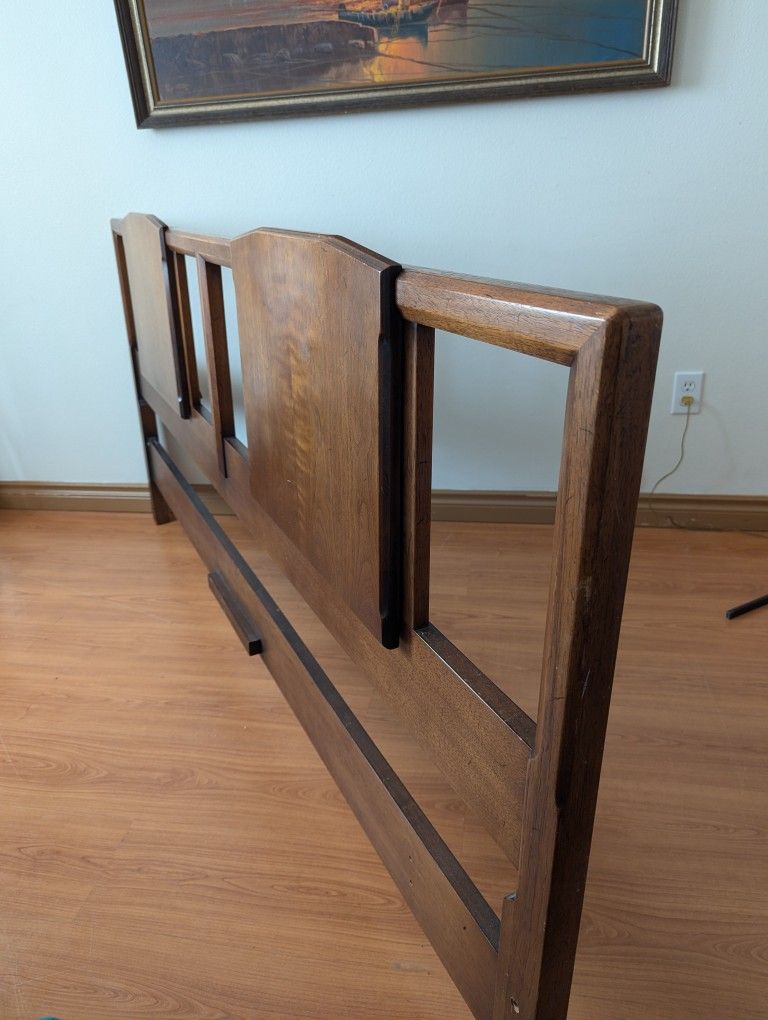 MCM Solid Walnut Reclining King Headboard by Heredon