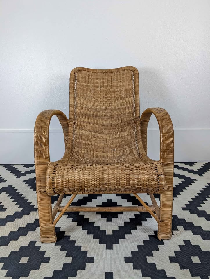 MCM Tiki Rattan Lounge Chair