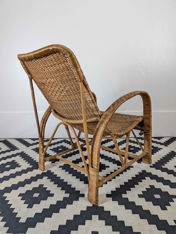 MCM Tiki Rattan Lounge Chair