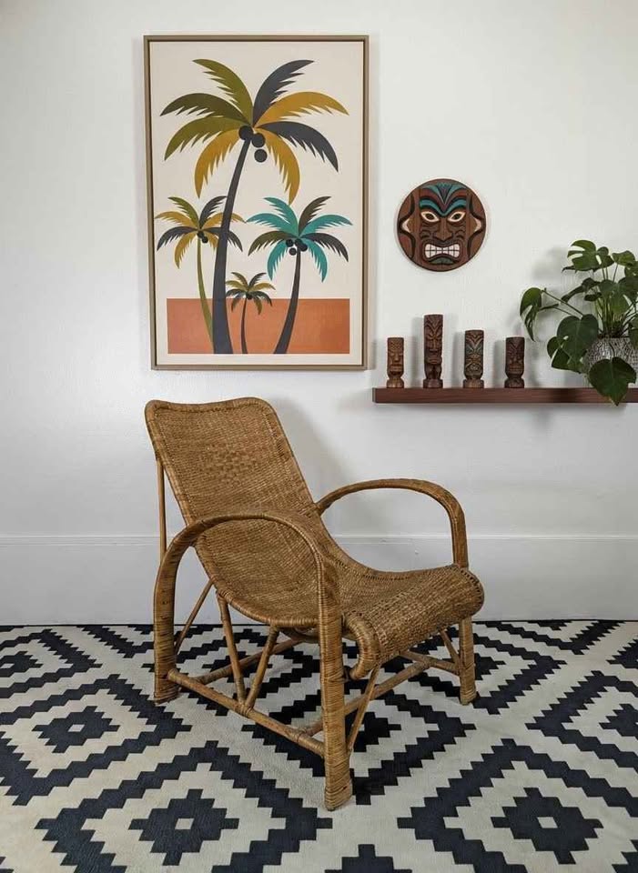 MCM Tiki Rattan Lounge Chair