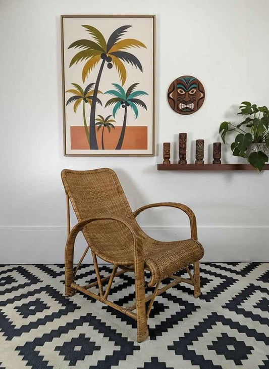 MCM Tiki Rattan Lounge Chair