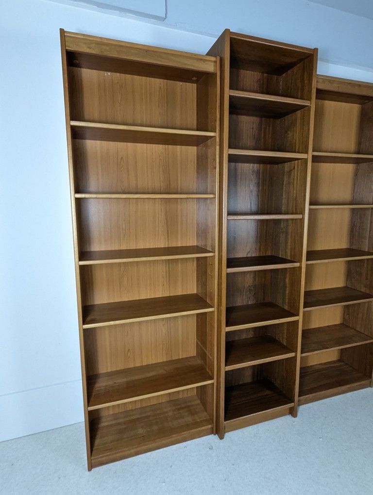 Danish Modern 3 Piece Teak Bookshelf Wall Unit by Dania