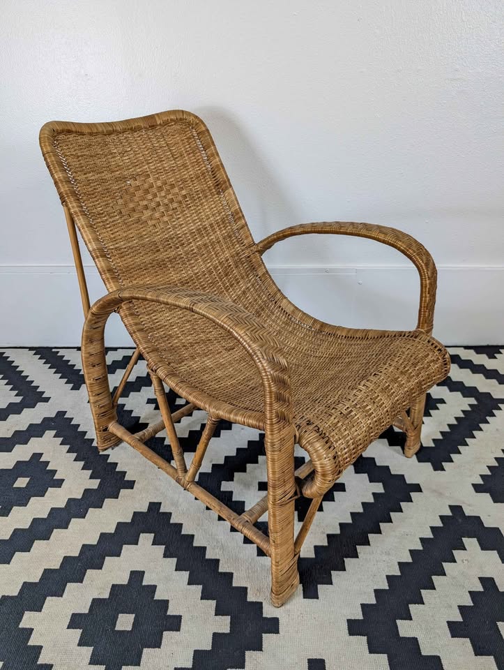MCM Tiki Rattan Lounge Chair