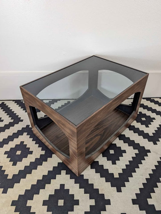 MCM Lane Style Smoked Glass End Table