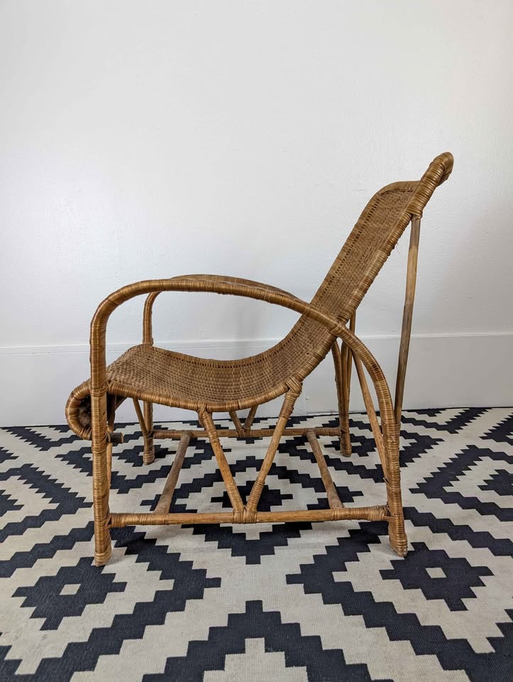 MCM Tiki Rattan Lounge Chair