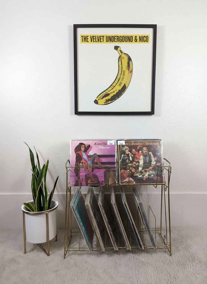 MCM Brass Wire Rack Vinyl Record Storage Bin