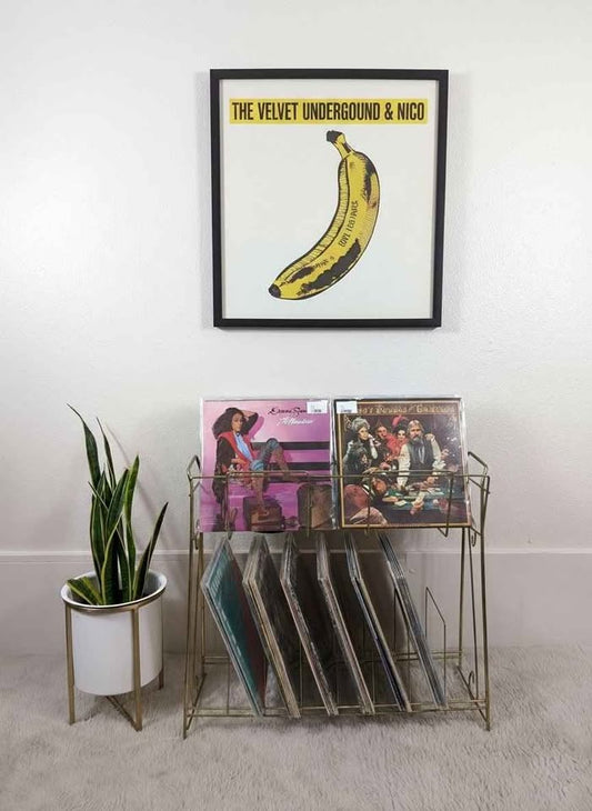 MCM Brass Wire Rack Vinyl Record Storage Bin