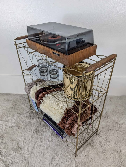 Mid Century Modern Brass Wire Rack Display