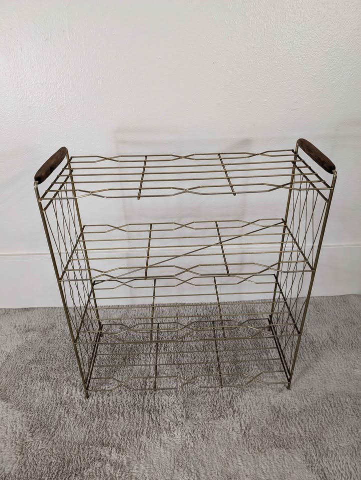Mid Century Modern Brass Wire Rack Display