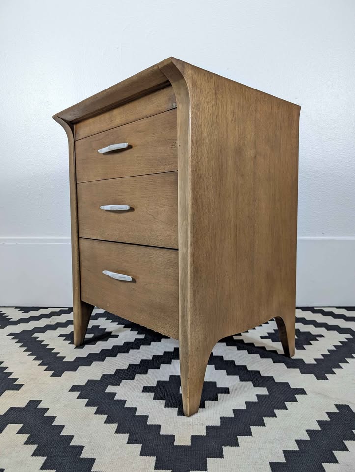 MCM 3 Drawer Nightstand by John Van Koert for Drexel Profile
