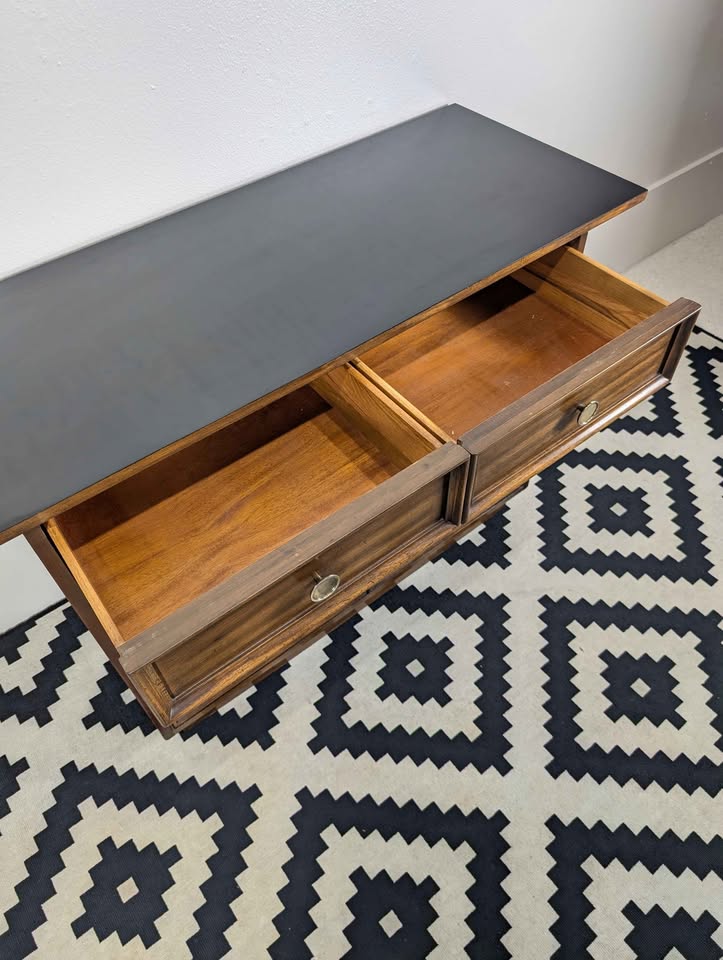 Gorgeous MCM American Walnut Brutalist Bar / Credenza / Buffet by Young