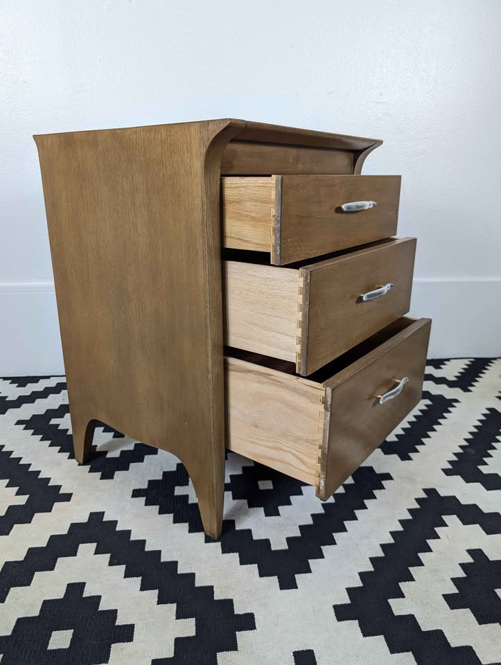 MCM 3 Drawer Nightstand by John Van Koert for Drexel Profile
