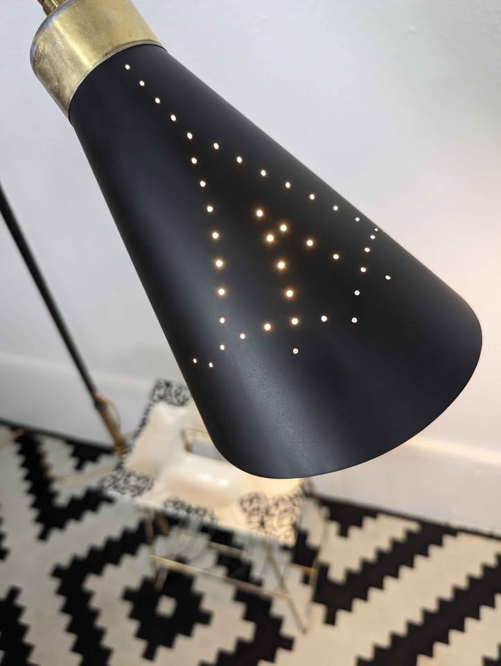 MCM Large Ashtray Floor Lamp Table w/ Magazine Rack