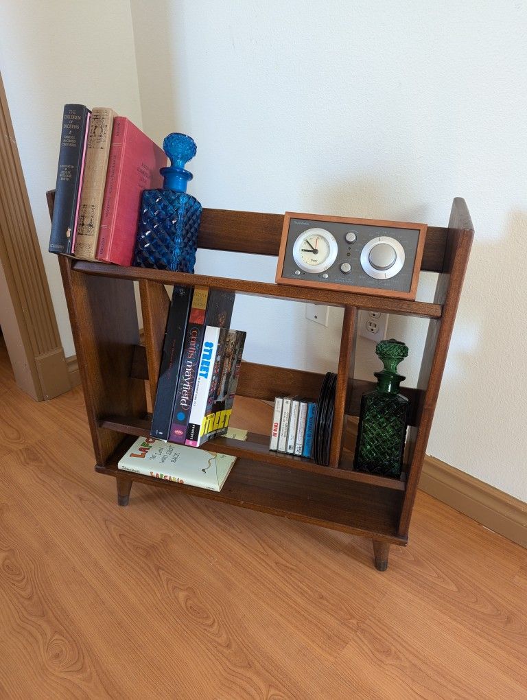 Mid Century Atomic Modern Solid Walnut Little Bookshelf