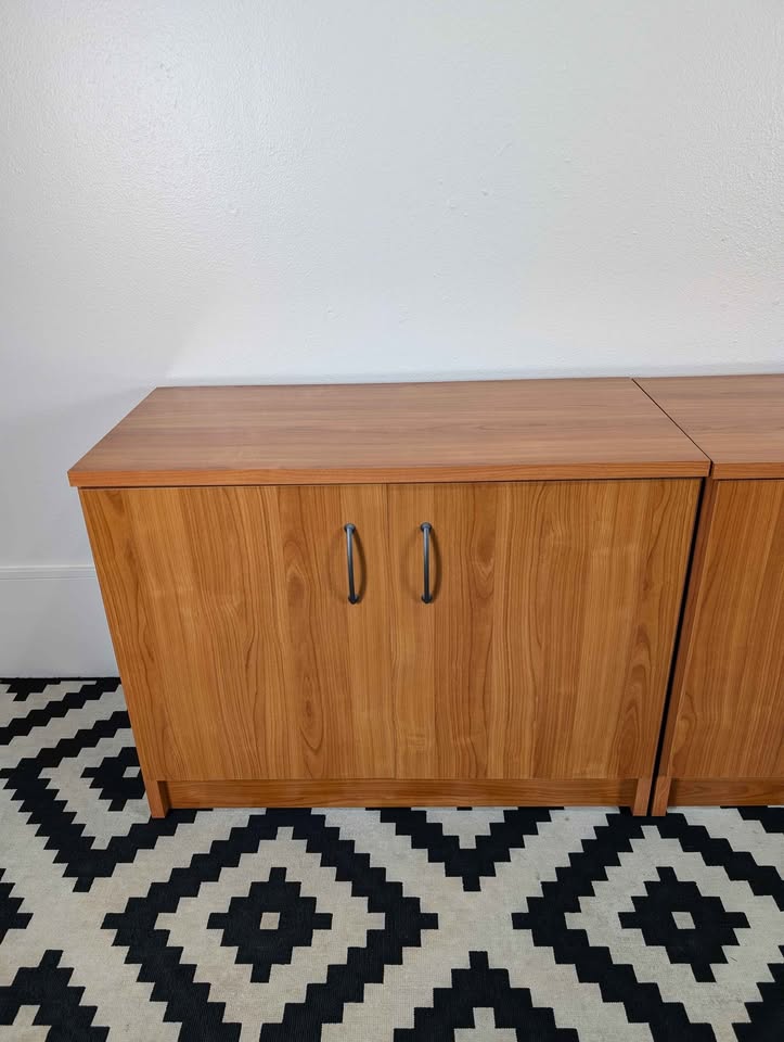 Danish Modern Double Door Record Storage Credenzas