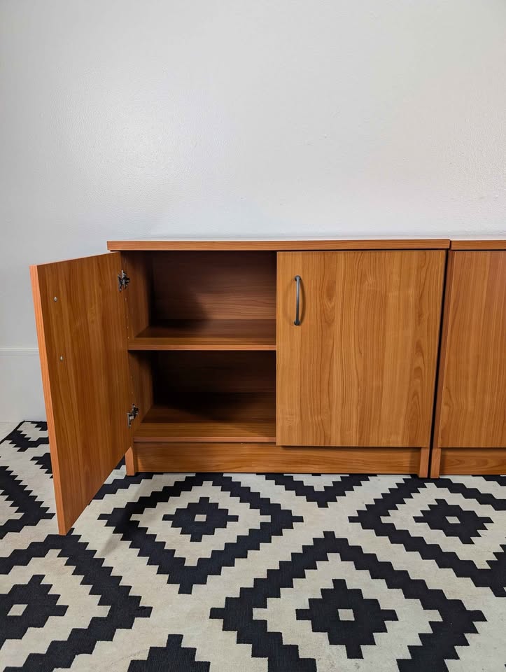 Danish Modern Double Door Record Storage Credenzas