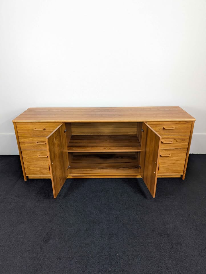 Danish Modern Teak Media Cabinet / Storage Credenza