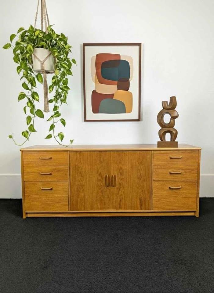 Danish Modern Teak Media Cabinet / Storage Credenza