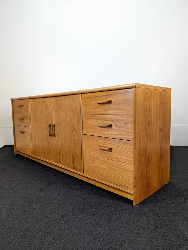 Danish Modern Teak Media Cabinet / Storage Credenza