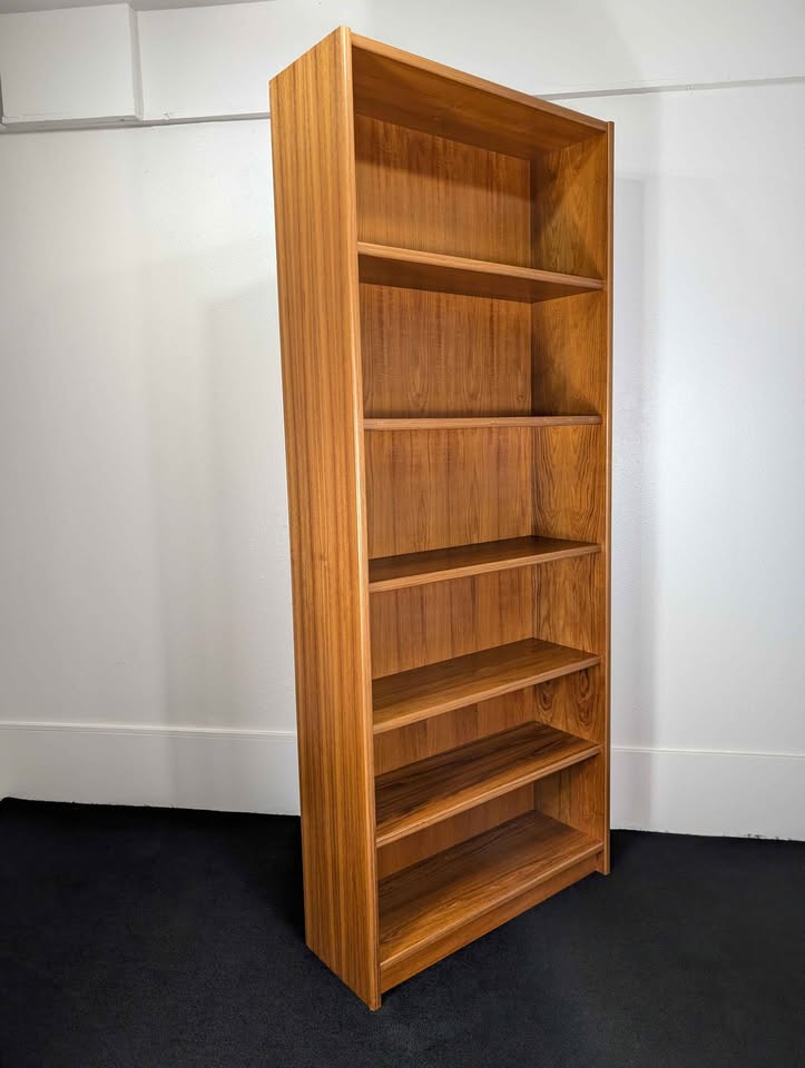Large 6 Shelf Danish Modern Teak Bookshelf
