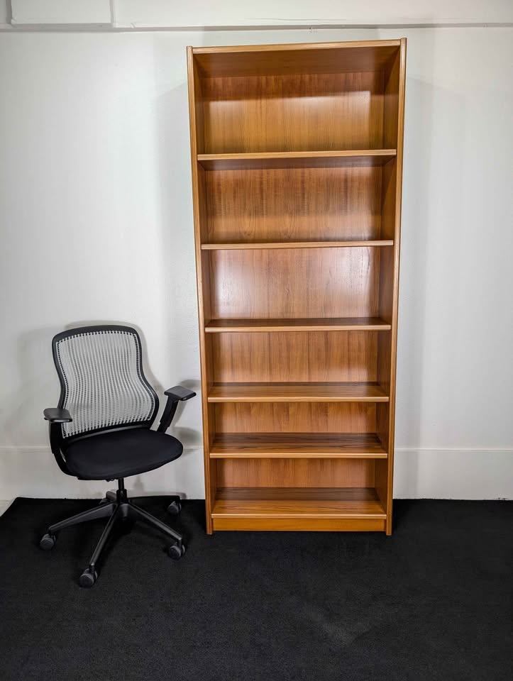 Large 6 Shelf Danish Modern Teak Bookshelf