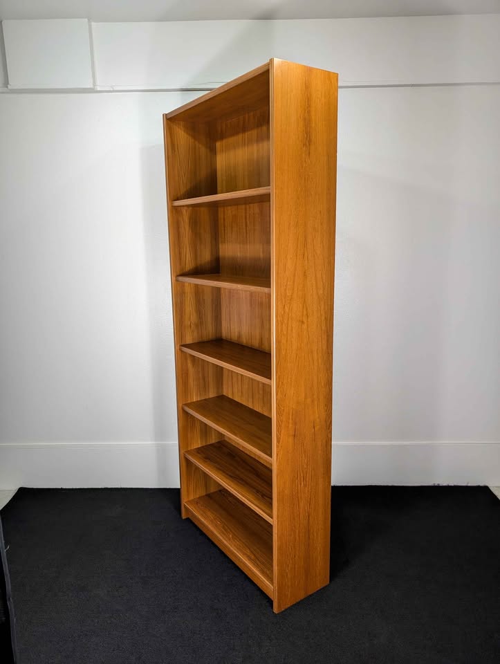 Large 6 Shelf Danish Modern Teak Bookshelf